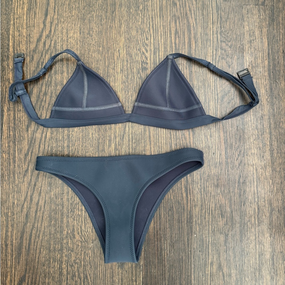 Triangl navy swimsuit set with cheeky bottoms